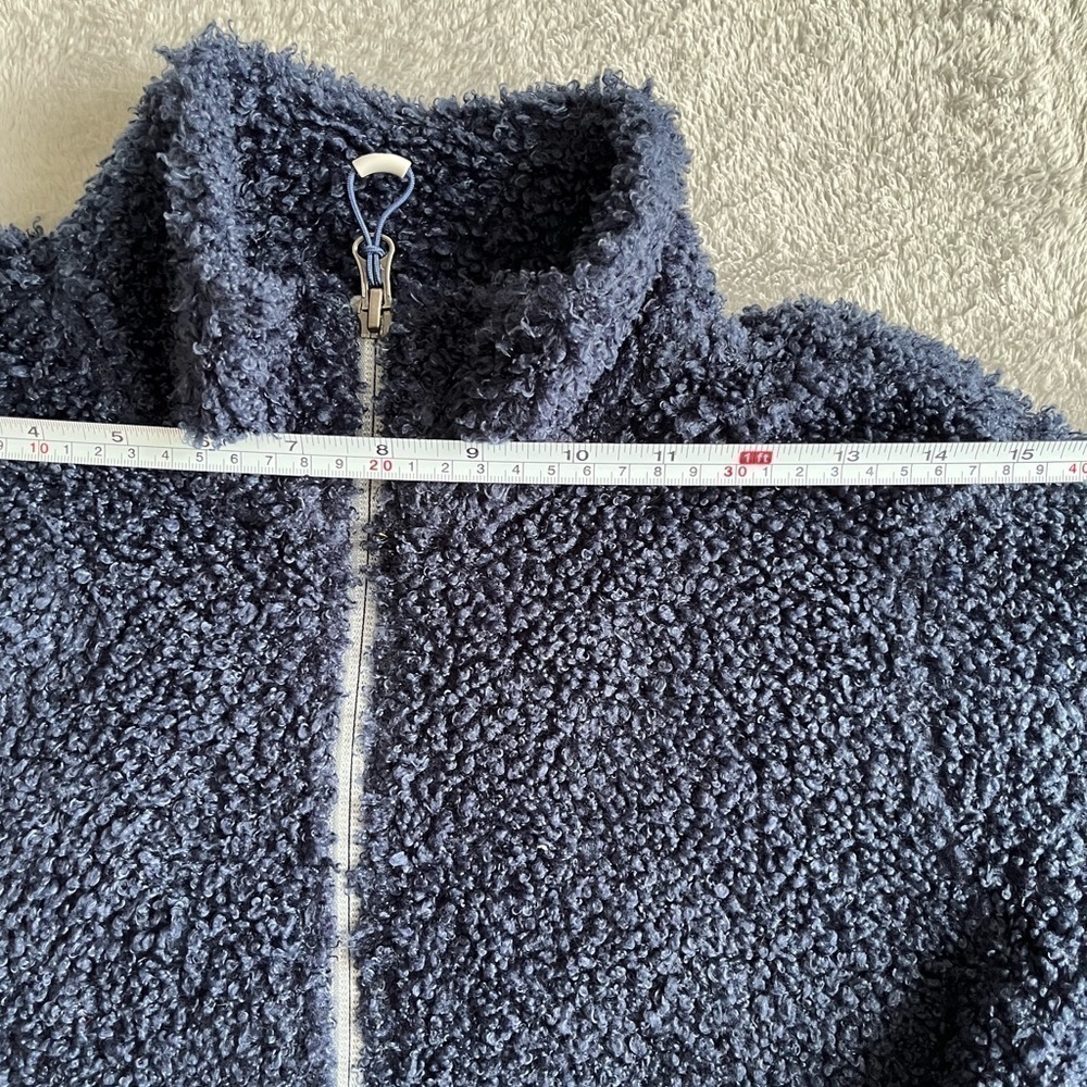 Orvis Navy Sherpa Lined Quarter Zip Pullover Sweater Size Small - Picture 3 of 7